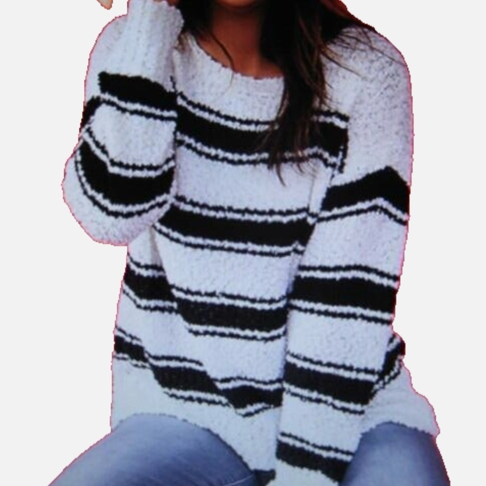 MAURICES black striped sweater-small EUC